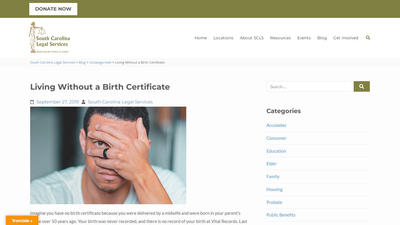 Living Without a Birth Certificate - South Carolina Legal Services