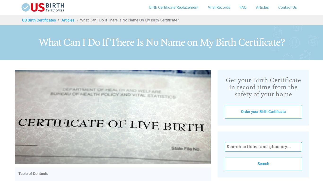 What Can I Do If There Is No Name on My Birth Certificate?